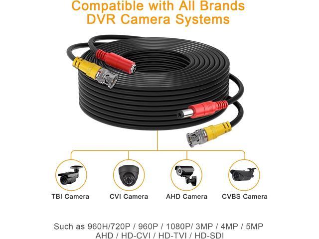 Bnc Cable 4x150ft All-in-One Siamese Video and Power Security Camera Cable,BNC Extension Wire Cord with 2 Female Connectors for All Max 5MP HD CCTV...