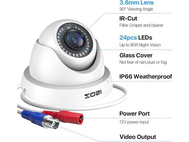 ZOSI 4 Pack 2.0MP HD 1080P Security Cameras Kit TVI/CVI/AHD Indoor Outdoor 80ft Day Night Vision CCTV Dome Home Cameras For 720P/1080N/1080P/5MP/4K...