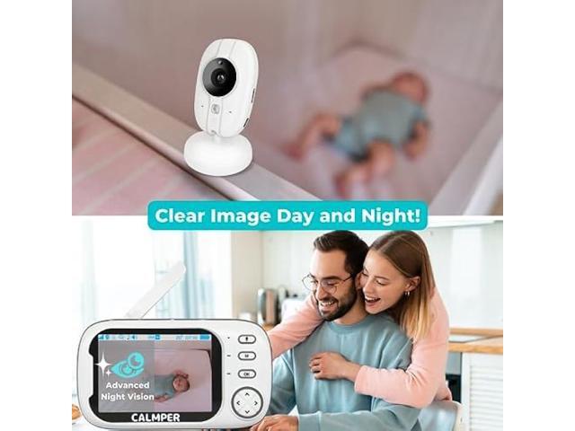 CALMPER Camper Video Baby Monitor with Camera and Audio - 3.5 Non WiFi Baby Monitor Camera with up to 14Hr 2000mAh Battery - 1000ft VOX Long Range...