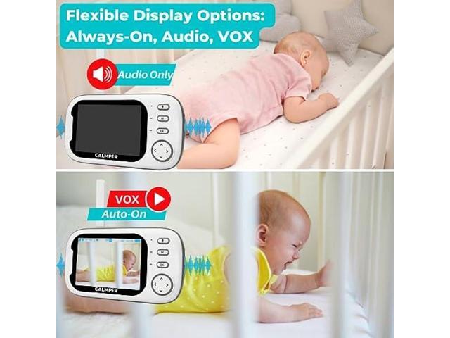 CALMPER Camper Video Baby Monitor with Camera and Audio - 3.5 Non WiFi Baby Monitor Camera with up to 14Hr 2000mAh Battery - 1000ft VOX Long Range...