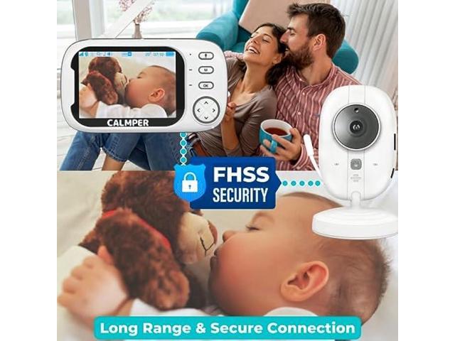 CALMPER Camper Video Baby Monitor with Camera and Audio - 3.5 Non WiFi Baby Monitor Camera with up to 14Hr 2000mAh Battery - 1000ft VOX Long Range...