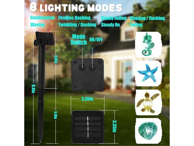 Coastal Solar String Lights Outdoor Garden Lights Marine Life Solar Fairy Garden Lights for Outside 14ft 40LED Waterproof Turtle Seahorse Starfish...
