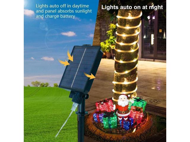 18 Colors 33FT Solar Rope Lights Outdoor Waterproof LED, Color Changing 100 LED Rope Lights Blue Green Pink Fairy String Tube Lights Remote Timer...