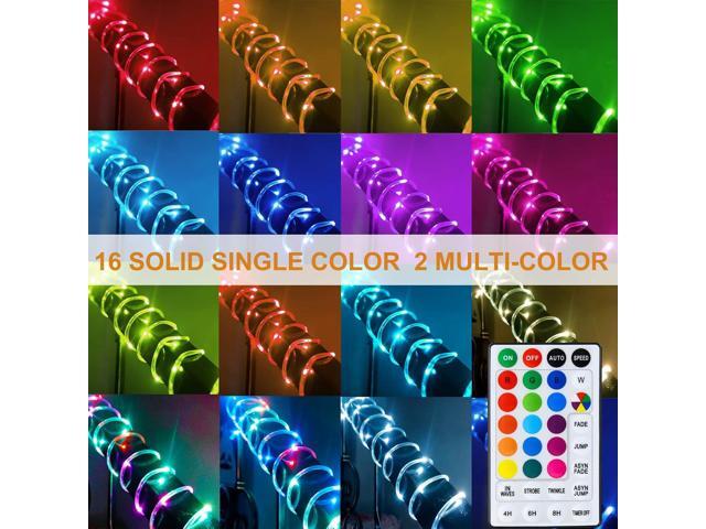 18 Colors 33FT Solar Rope Lights Outdoor Waterproof LED, Color Changing 100 LED Rope Lights Blue Green Pink Fairy String Tube Lights Remote Timer...