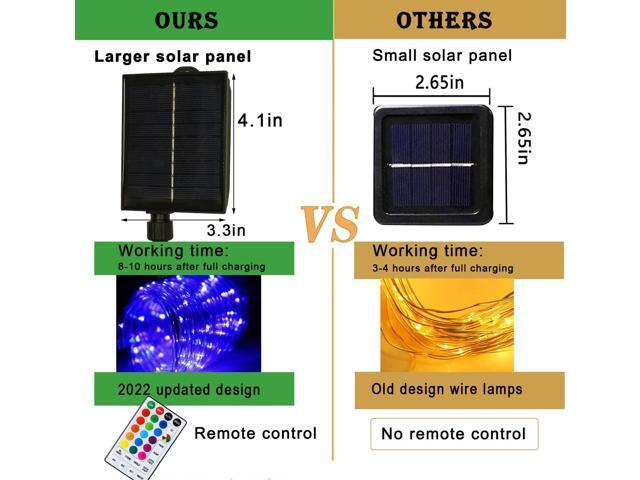 18 Colors 33FT Solar Rope Lights Outdoor Waterproof LED, Color Changing 100 LED Rope Lights Blue Green Pink Fairy String Tube Lights Remote Timer...