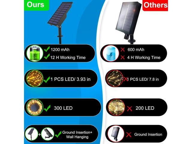 300 LED Solar Rope Lights Outdoor 99 FT Bright Solar Garden String Lights Durable 8 Modes Outdoor Fairy Lights Waterproof Solar Garden Decorative...