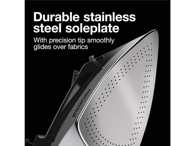 Proctor Silex Steam Iron for Clothes with Durable Stainless Steel Soleplate, 1500 Watts, 8 Retractable Cord, 3-Way Auto Shutoff, Anti-Drip, Gray...