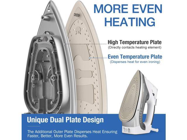 BEAUTURAL 1800-Watt Steam Iron with Digital LCD Screen, Double-Layer and Ceramic Coated Soleplate, 3-Way Auto-Off, 9 Preset Temperature and Steam...