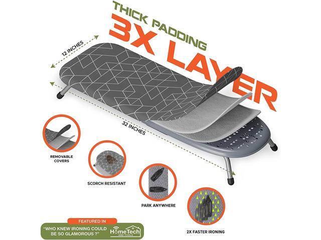 XABITAT Table Top Ironing Board with Wall Mount, D-Crease, Portable Space Saving Mini Laundry Room Iron Board, Foldable Small Ironing Board with...