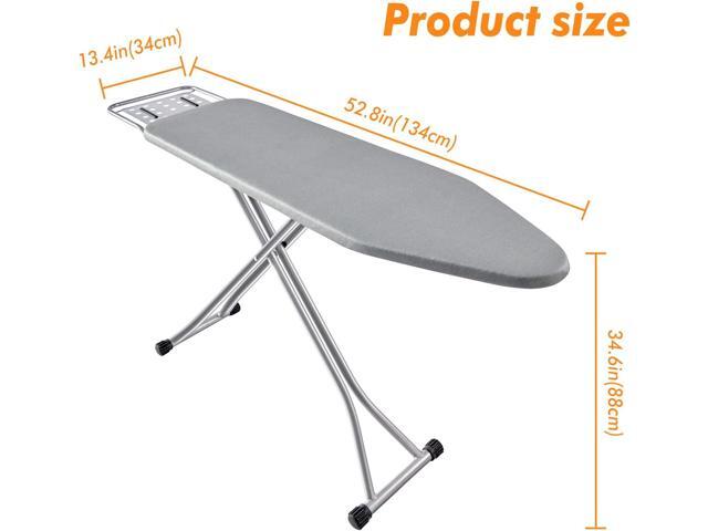 BKTD Ironing Board, Heat Resistant Cover Iron Board with Steam Rest, Non-Slip Foldable Ironing Stand. Heavy Sturdy Metal Frame Legs Iron Stand(13 *...