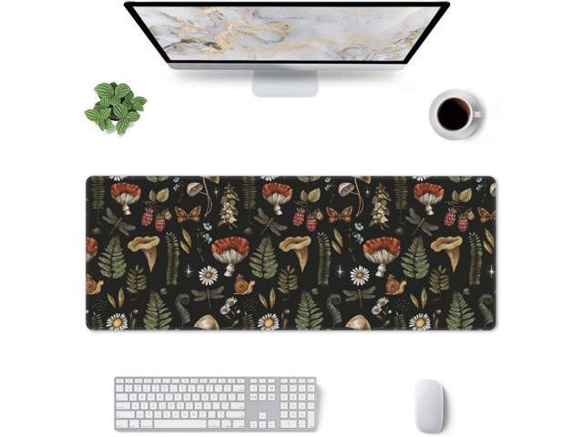 Wild Forest Mushrooms Mouse Pad Extra Large Gaming Mouse Pad for Desk,Keyboard Mouse Mat Desk Pad for Computer Laptop 31.5'X11.8'