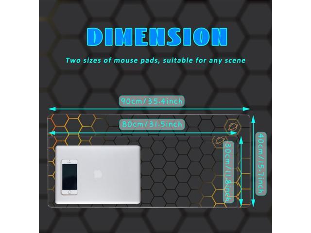 Desk Mat, Black Gold Honeycomb Technology Extended Gaming Mouse Pad Large, 35.4'x15.7' Big Mouse Pad with Non-Slip Base and Stitched Edge, Long...