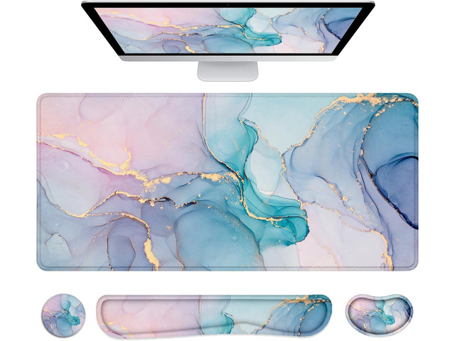 Lateefah Desk Mat, Extended Mouse Pad with Wrist Rest, 4-in-1 Large Mouse Pads for Desk, Keyboard Pad and Keyboard Wrist Rest Gaming Keyboard Mat...