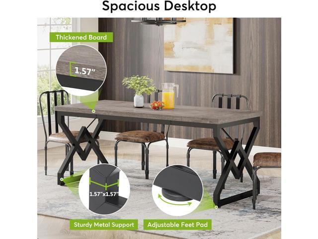 Tribesigns 63 Inch Executive Desk, Large Office Computer Desk with Extra Thick Wooden Tabletop and Metal Frame, Modern Simple Workstation Writing...