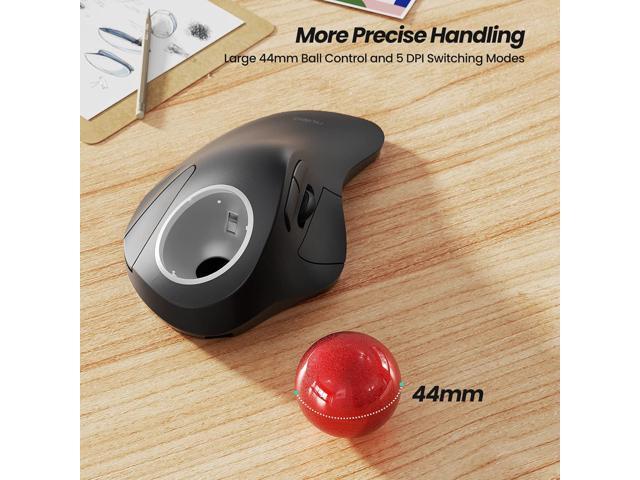 Nulea M505B Wireless Trackball Mouse, Rechargeable Ergonomic RGB Rollerball Mouse, Easy Index Finger Control with 5 Adjustable DPI, 3 Device...