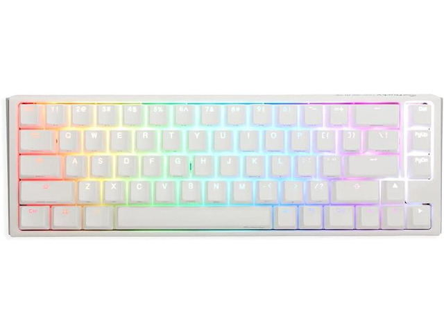 Ducky One 3 SF 65% Mechanical Keyboard, Cherry MX Brown, RGB, Pure White 65% mechanical gaming keyboard with hot-swappable switches, RGB backlight