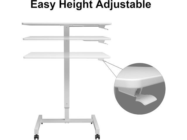 FitDesk Height Adjustable Desk - Pneumatic Standing Laptop Desk, Portable Office Work Station Stand Up Desk, Mobile Desk Workstations Organizer,...