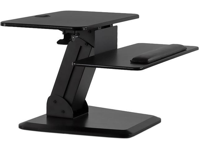 Mount-It! Sit Stand Desk Converter, Ergonomic Height Adjustable Tabletop Standing Desk, Gas Spring Compact Desk Riser MI-7916, Black Stand