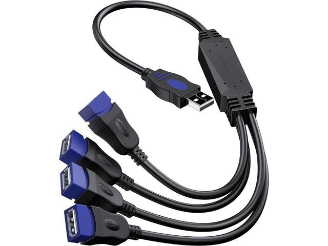 USB 1 to 4 Splitter, ANDTOBO USB 2.0 Y Splitter Charger Cable USB 1 Male to 4 Female Power Cord Extension Hub Cable for...