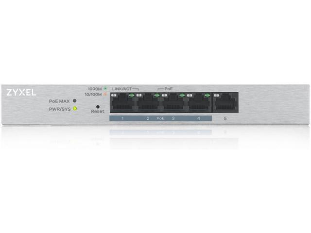 Zyxel 5-Port Gigabit Ethernet Web Managed POE+ Switch 4 x PoE+ @ 60W VLAN Support Sturdy Metal Case Desktop or Wall-Mount Lifetime...