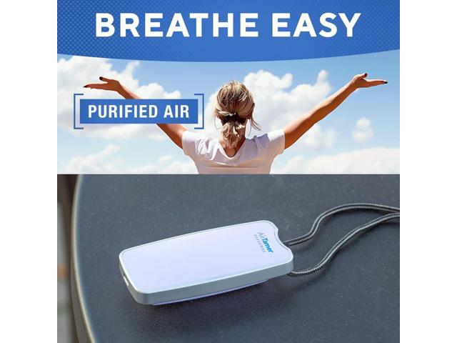 AirTamer A310W Personal Rechargeable and Portable Air Purifier Negative Ion Generator, Proven Performance, White with Metal Travel Case