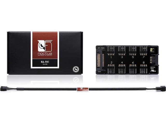 Noctua NA-FH1, 8 Channel Fan Hub for up to Eight 12V or 5V Based 4-pin PWM or 3-pin Fans (Black)