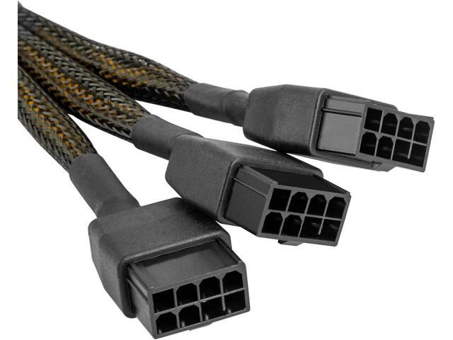 16Pin GPU Cable to 3X 8 Pin Pcie Extension - 16AWG PCIE 5.0 12VHPWR 600W 90 Degree Right Angle 16 Pin 12+4Pin Supply Adapter for RTX 4090 4080...
