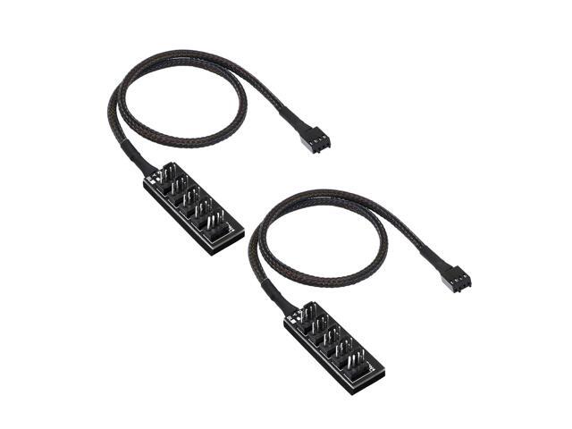 CERRXIAN 4 Pin PWM Fan Hub Splitter Power Supply Cable 1 to 5 Way PC CPU Cooling Case Fan Power Extension Cable for ATX Computer Case 4-Pin & 3-Pin...