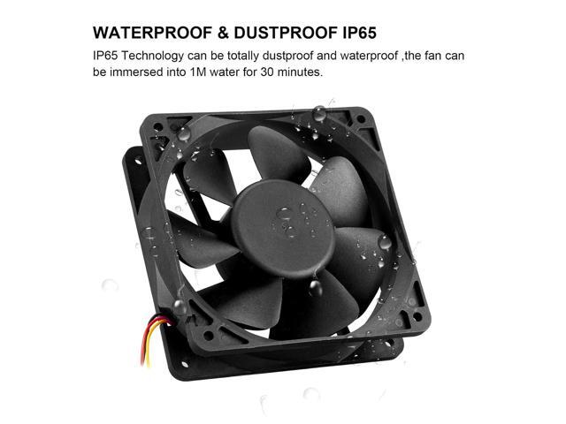120mm 12V IP65 Waterproof Fan High Speed 12V DC 120mm 12038 3Pin Ventilation Cooling Fan 3500RPM