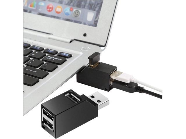 LIXINTIAN[2 Pack ] USB2.0 splitter, 3-Port USB 3.0 Hub, for Notebook, USB Flash Drives, Mobile HDD, Laptop, PC - White Black