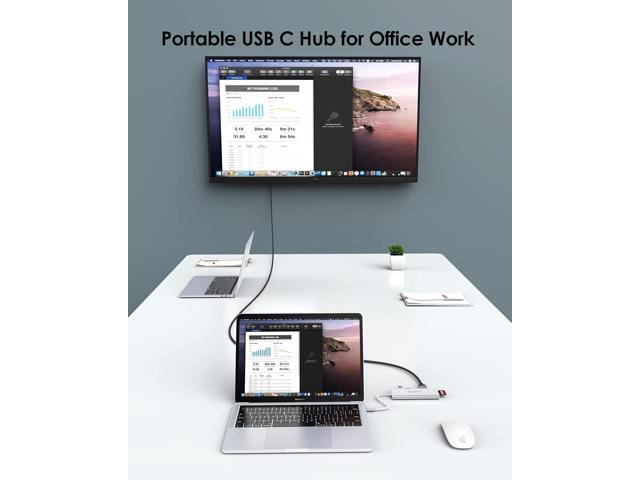 LENTION USB C Hub with 4K HDMI, 3 USB 3.0, SD/Micro SD 3.0 Card Reader, Compatible 2023-2016 MacBook Pro, New Mac Air/Surface, Chromebook, iPhone15...