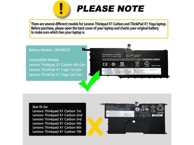 00HW028 01AV458 01AV439 SB10F46466 Battery thinkpad x1 yoga gen battery for Lenovo Thinkpad X1 Carbon 4th Gen 4 2016 ThinkPad X1 Yoga Gen1/Gen2...