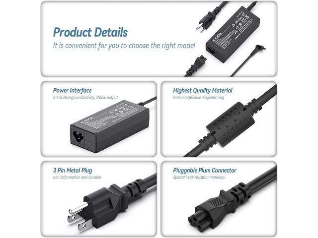 Acer 65W Laptop Charger for Acer Chromebook 11 13 14 15 R11 R13 CB3 CB5 C740 C720 C738T C731 C738T CB3-532 N15Q8 N15Q9 N16Q1 A13-045N2A A11-065N1A...