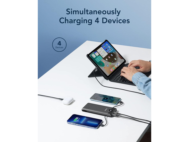 VEGER Portable Charger for iPhone Built in Cables and Wall Plug, 10000mah Slim Fast Charging USB C Power Bank, Travel Essential Battery Pack...