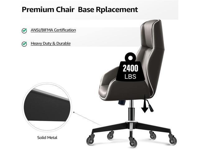 Sytopia 28'' Heavy Duty Office Desk Chair Base Replacement with Worldwide Metal Legs (2400Lbs), Chair Bottom Parts, Universal Gas Cylinder and...