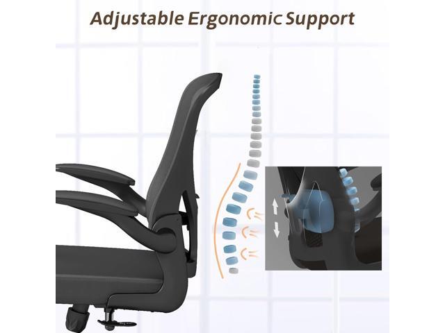 Ergonomic Office Chair, Home Desk Office Chair with Adjustable Flip-Armrest & Lumbar Support, Computer Chair with Thickened Cushion Desk Chairs,...