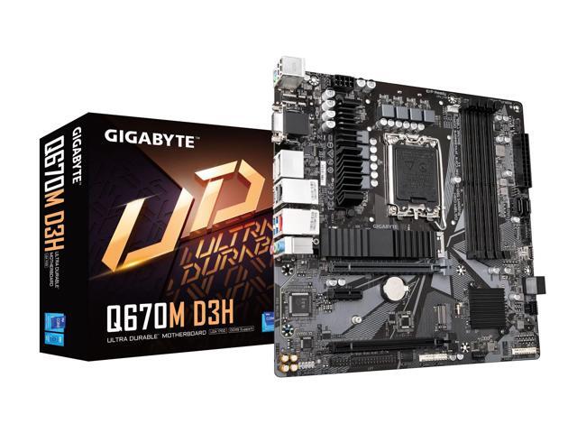 gigabyte q670m d3h (lga1700/ intel/ q670/ m-atx/ ddr5/ dual m.2/ pcie 4/ usb 3.2 gen2 type-c/intel 2.5gbe lan/motherboard)