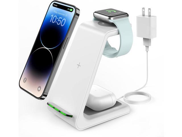Wireless Charging Stand, GEEKERA 3 in 1 Wireless Charger Dock Station for iPhone 15 14 13 12 11 Pro Max Plus XR XS 8 Plus, Apple Watch...