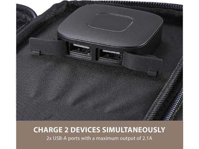 ELECOM NESTOUT Portable Solar Panel, Dual USB-A Ports, 28W Power Generation Charger for Phone Camping, Durable Water-Resistant Ripstop Nylon,...