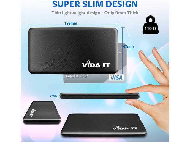 Vida IT Slim 5V 2A Power Bank for Heated Vest Rechargeable Heated Jacket Battery Pack Pocket Size Thin 5000mAh Portable USB Charger for Heated...