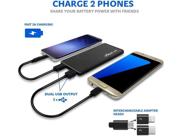 Vida IT Slim 5V 2A Power Bank for Heated Vest Rechargeable Heated Jacket Battery Pack Pocket Size Thin 5000mAh Portable USB Charger for Heated...