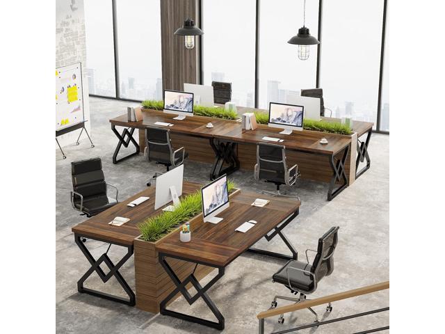 Tribesigns 63 Inch Executive Desk, Large Office Computer Desk with Extra Thick Wooden Tabletop and Metal Frame, Modern Simple Workstation Writing...
