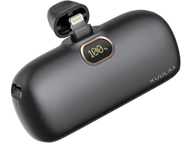 Kuulaa Small Portable Charger iPhone with Built-in Lightning Cable 5000mAh Power Bank Fast Charging for iPhone 14/13/13 Pro/12/12...