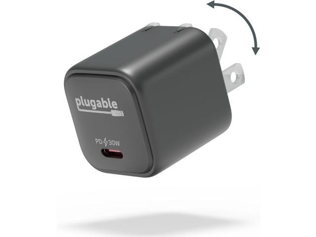 Plugable GaN USB C Charger Block, 30W Portable Charger, Foldable Prongs, PPS Fast Charger for iPhone 16/16 Pro/16 Pro Max, iPad Pro, Samsung Galaxy...