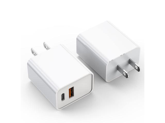 iPhone 15 Charger Block, 2Pack 20W Dual Port PD Fast USB C Wall Charger Adapter + USB A Quick Charging Brick Plug Compatible with iPhone...