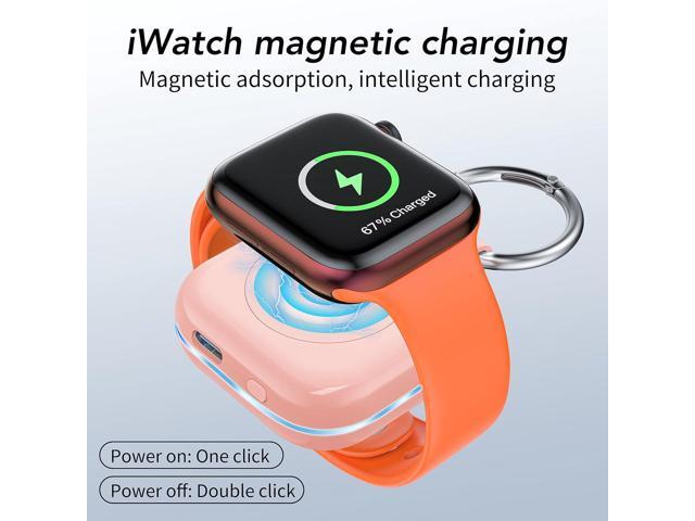 HUOTO Portable Wireless Charger for Apple Watch Accessories,for Apple Watch Series 9/8/UItra 2/UItra/7/6/5/4/3/2/SE,Compact Magnetic iWatch Charger...