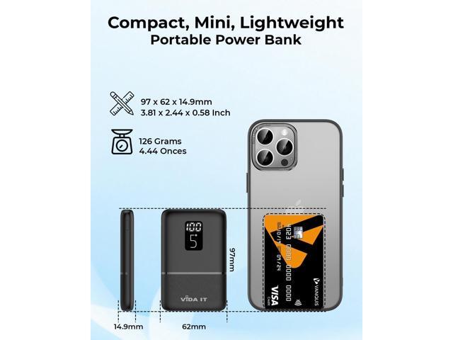 [2-Pack] 5V 2A Rechargeable Battery Pack for Heated Vest 5000mAh USB Mini Battery Power Bank for Heated Vest Heated Jacket Hoodie for Men Women...