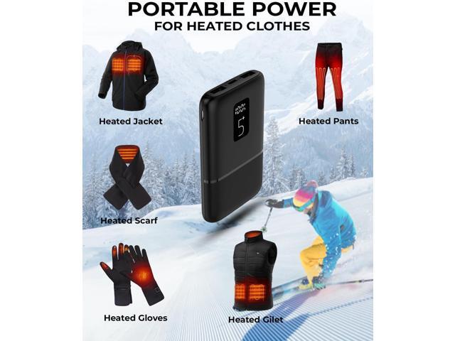[2-Pack] 5V 2A Rechargeable Battery Pack for Heated Vest 5000mAh USB Mini Battery Power Bank for Heated Vest Heated Jacket Hoodie for Men Women...
