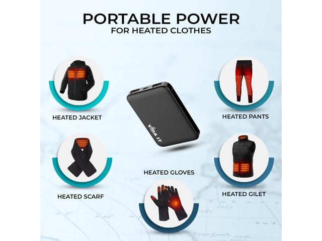 Vida IT 2-Pack Ultra Compact Power Bank Battery Pack for Heated Vest Jacket Coat Scarf Socks, 5000mAh USB Power Pack Portable Charger for iPhone...