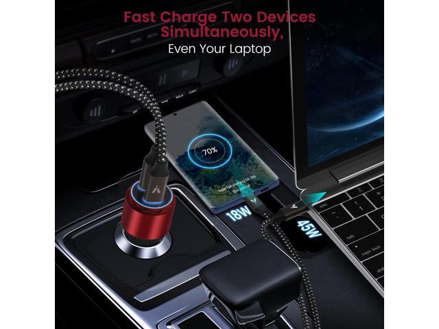 VELOGK Super Fast Type C Car Charger [73W Turbo], Metal Adaptive 55W 45W PPS/PD & QC3.0 USB C Car Adapter[Super Fast Charging 2.0] for Samsung S23...